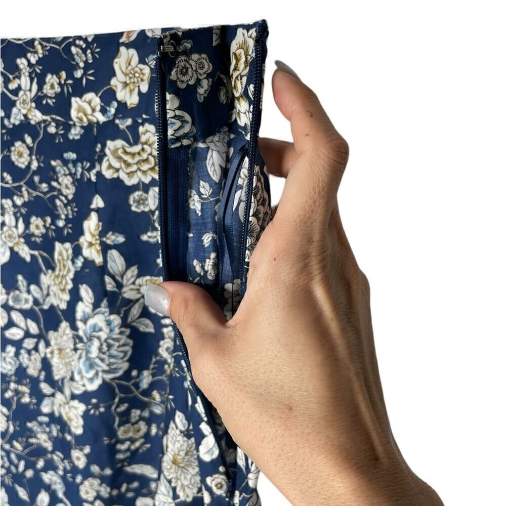Antonio Melani Floral Cottage Core Midi Ruffle Tier Skirt Blue White size 12 - Picture 6 of 12